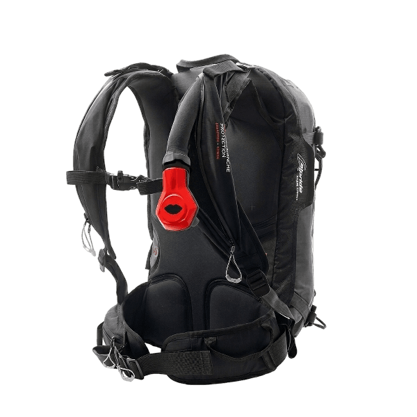 KissOfLife backpack, rear three-quarter view showing the single-trigger handle